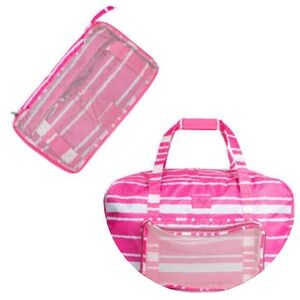 Lug Bossa Nova Packable Duffel Bag NWT Magenta Stripe